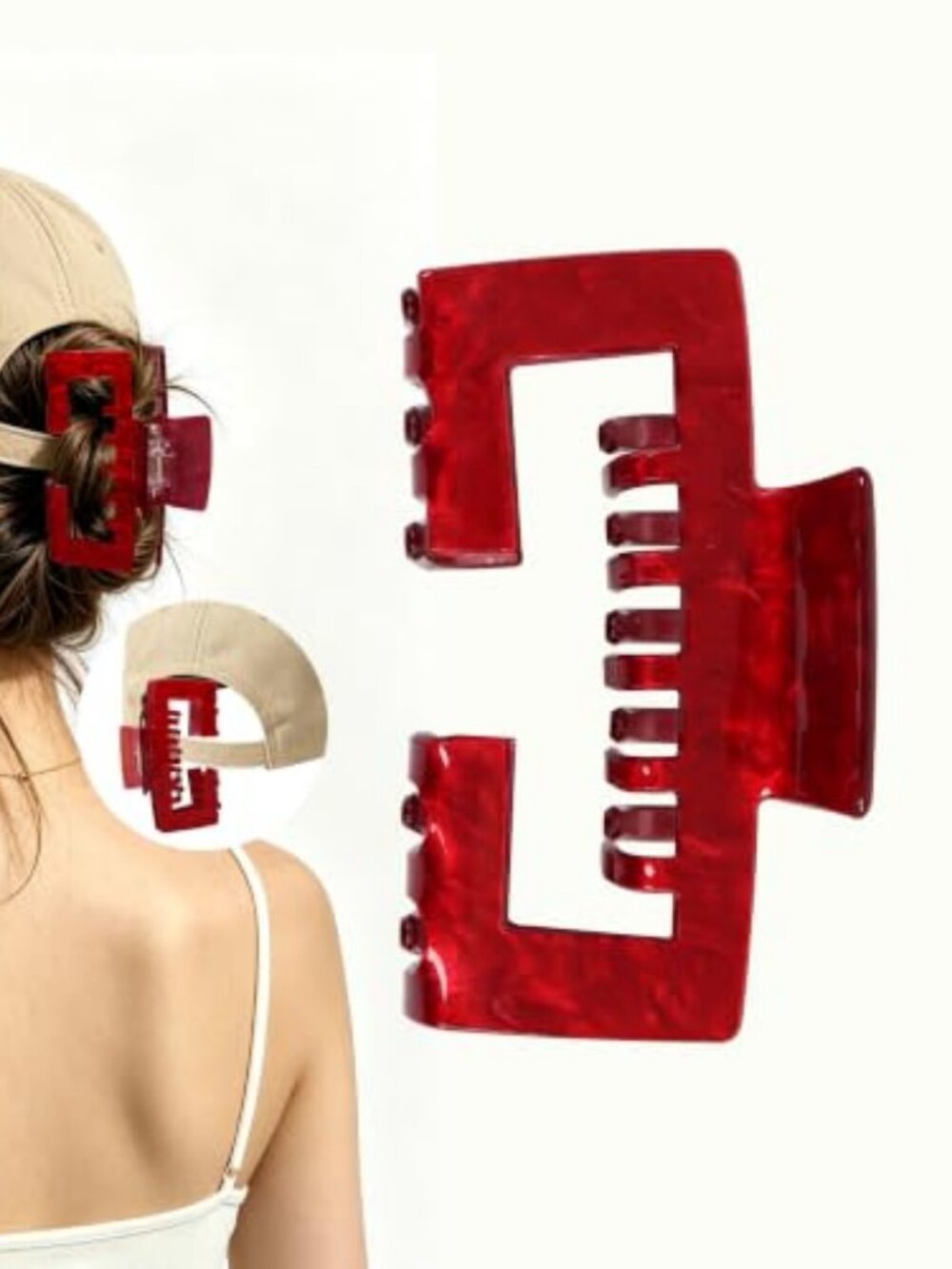 Acetate Large Hat Hair Claw Clips for Women Baseball Cap Trucker Hat